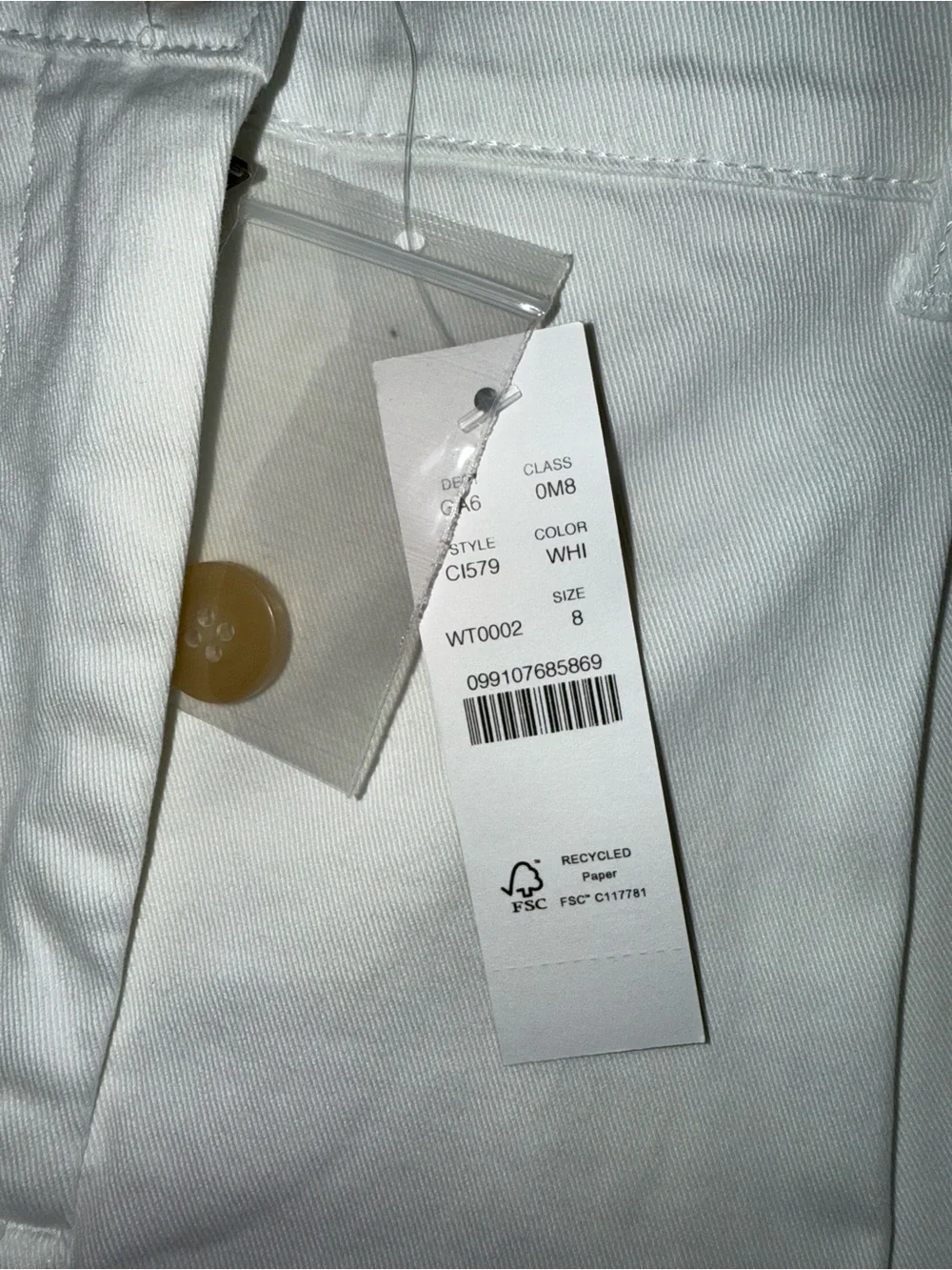NWT J. Crew White Heritage Pleated 3” Chino Shorts size 8